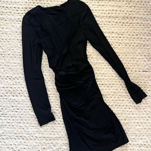 T Alexander Wang twist front long sleeved gauze bodycon stretch dress